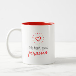 Mug: This heart beats peruvian Två-Tonad Mugg