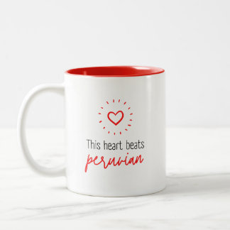 Mug: This heart beats peruvian Två-Tonad Mugg