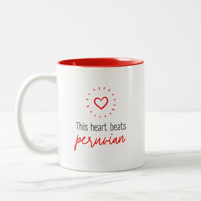 Mug: This heart beats peruvian Två-Tonad Mugg (Vänster)