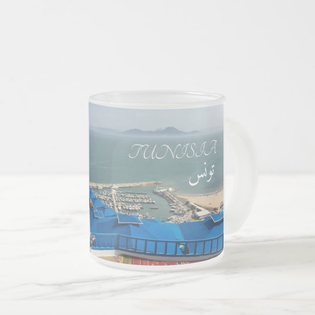 Mug Tunisie Sidi Bou Saïd Frostad Glasmugg (Framsida höger)