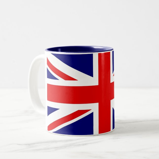 Mug United Kingdom Flag Två-Tonad Mugg (Framsida vänster)