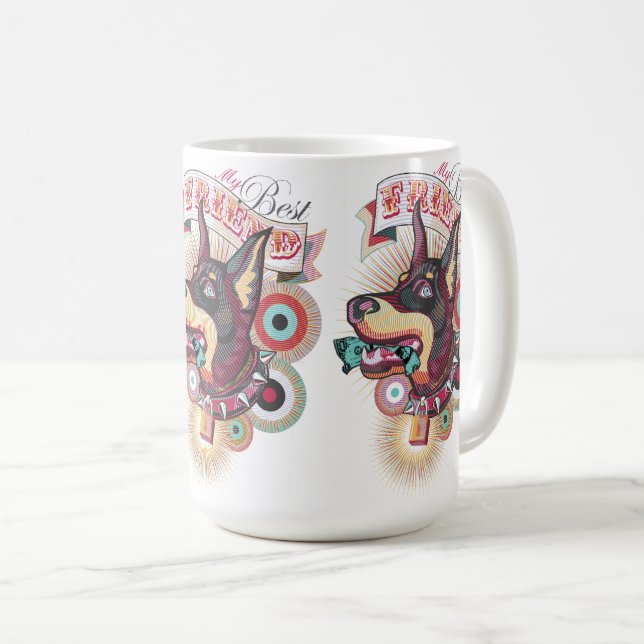 Mug – Urban Loyalty Doberman Pop-Art Design Kaffemugg (Framsida höger)