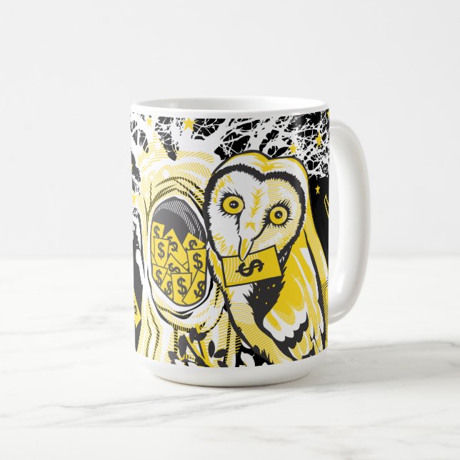 Mug – Urban Tree Owl & Wealth Surreal Pop-Art  Kaffemugg (Framsida höger)