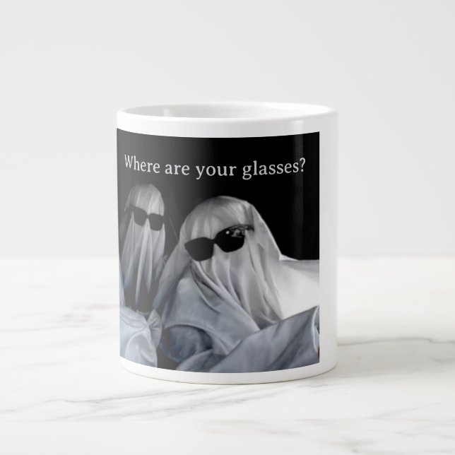 Mug Var är dina glasögon? Jumbo Mugg (Framsidan)