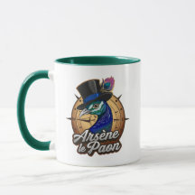 Mug vert  "Arsène le Paon"