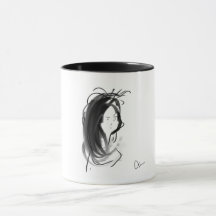 Mug Visage de femme aux cheveux longs