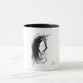 Mug Visage de femme aux cheveux longs Mugg