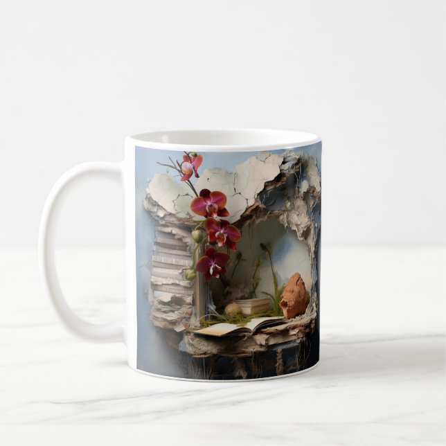 mug with a book illustration kaffemugg (Vänster)