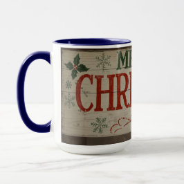 mug with christman writing mugg