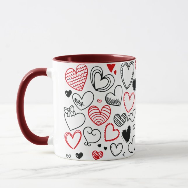 Mug with hearts as a gift for mum mugg (Vänster)