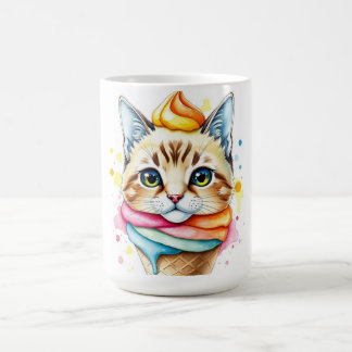 Mug with ice-cream and cat kaffemugg