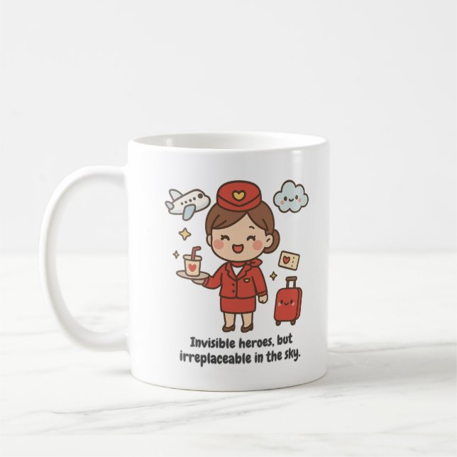 Mug with kawaii stewardess  kaffemugg (Vänster)