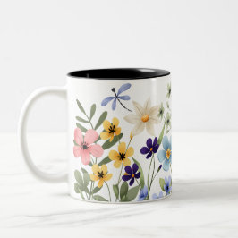 Mug Wrap, Sublimation Design Flowers Två-Tonad Mugg