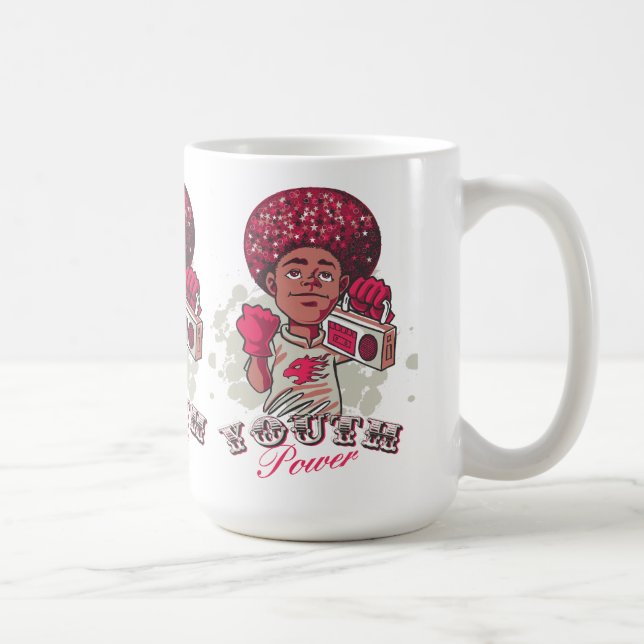 Mug – YOUTH Power Afro & Boombox Urban Design Kaffemugg (Höger)