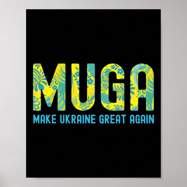 Muga Gör Ukraina Stort Igen Stöd Roligt Talesätt Poster (Framsidan)