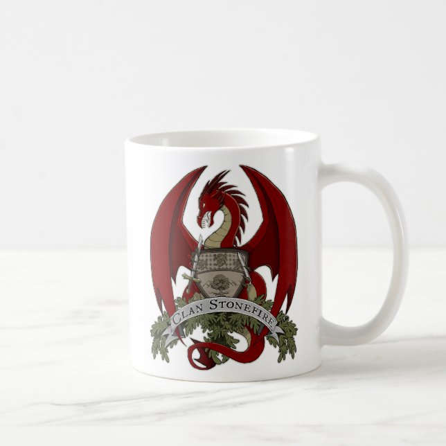 Mugg 11oz för Stonefire drakevapensköld (röd (Höger)
