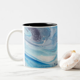 Mugg 11oz tvåfärgad - blått streck