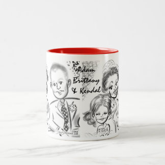 Mugg 2014 för Brittany & Adams bröllopkarikatyr