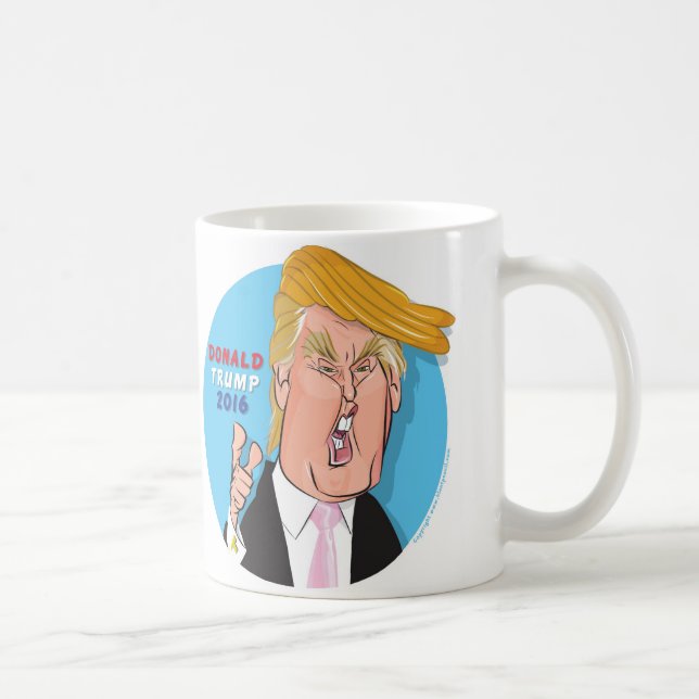 Mugg 2016 för Donald Trump tecknadkaffe (Höger)