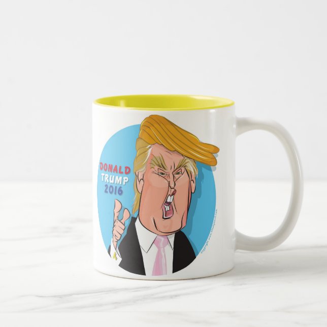 Mugg 2016 för Donald Trump tecknadkaffe (Höger)