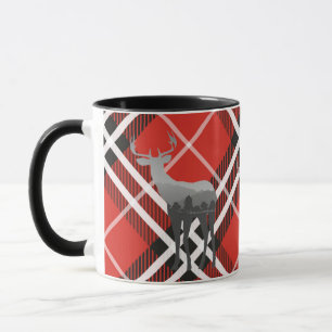 Mugg-2-tonrött och svart beläggning med Hjort Mugg