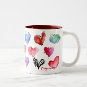 Mugg 3 för valentinkärlekhjärtor av 4