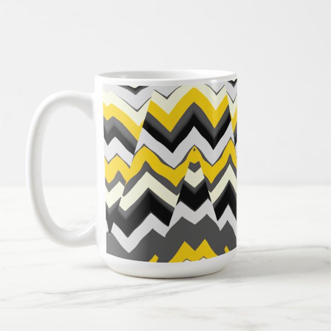 Mugg, A Classic multifärgad zigzag mönster design Kaffemugg (Vänster)