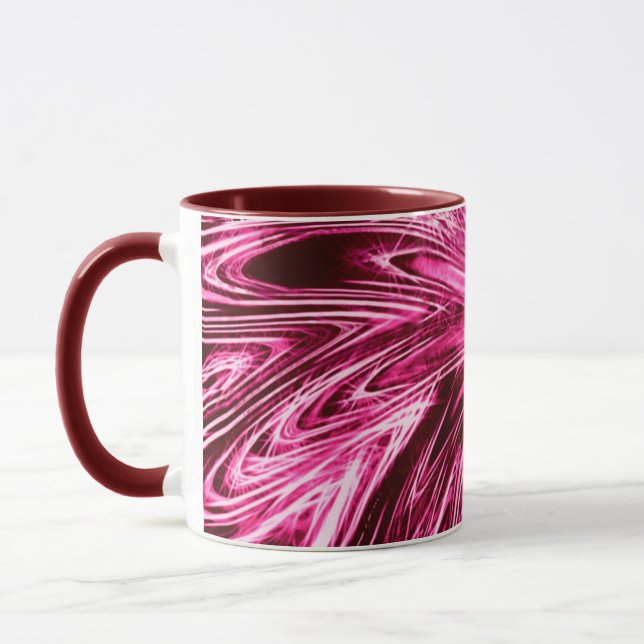 Mugg Abstrakt Linjer Lila Flower (Vänster)