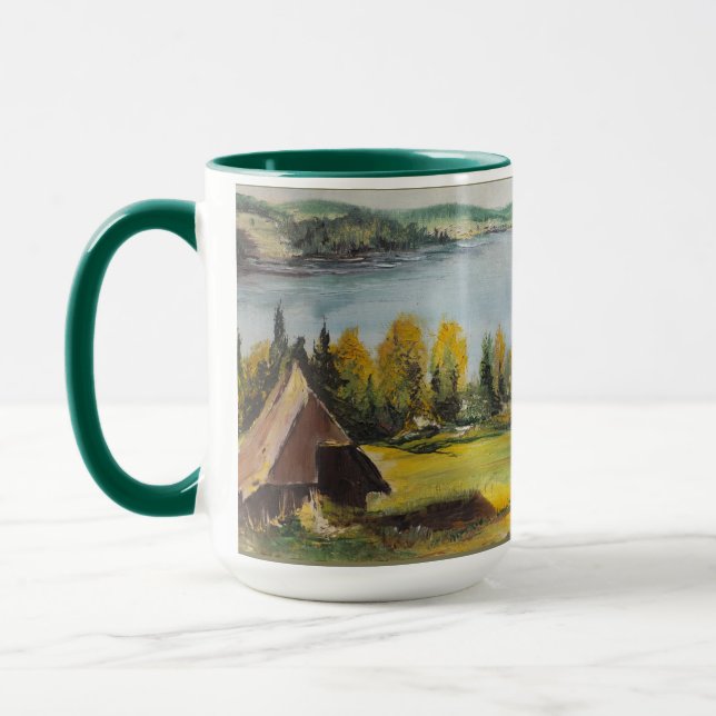 Mugg Ann Hayes målar upp chalet på Sjö (Vänster)