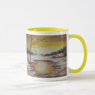 Mugg Ann Hayes målning Winter Scene