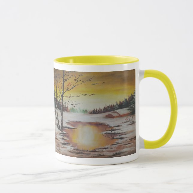 Mugg Ann Hayes målning Winter Scene (Höger)