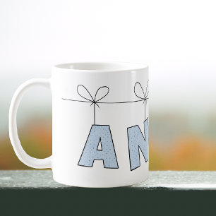 Mugg Anna Söta Bokstäver Med Hjärtan Namn