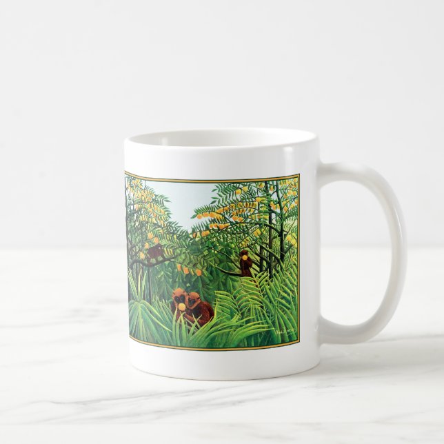 Mugg: "Apes in the Orange Grove" av Henri Rousseau Kaffemugg (Höger)