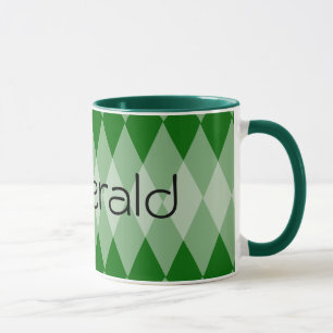 Mugg - Argyle mönster med Namn