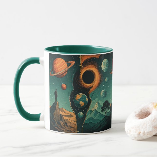 Mugg av många verkligheter | Parallel Universe Mug (Med munk)