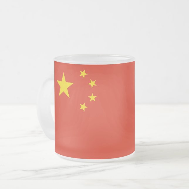 Mugg av skum av litet glas med flagga av China (Framsida vänster)