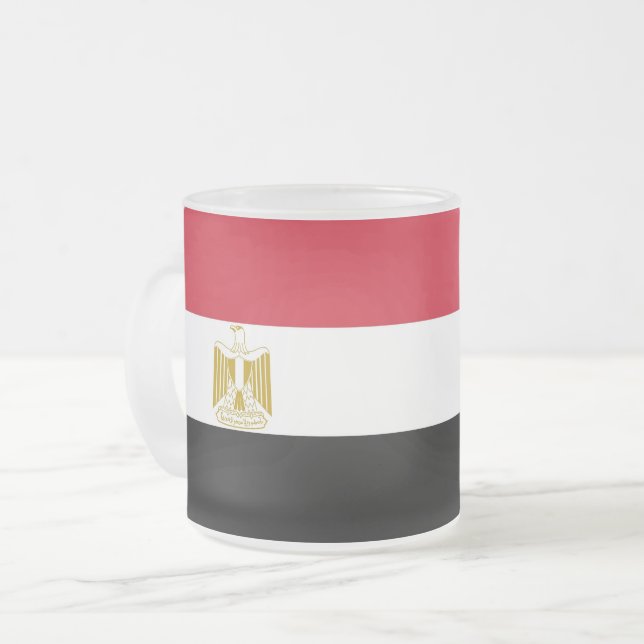 Mugg av skum av litet glas med flagga av Egypten (Framsida vänster)