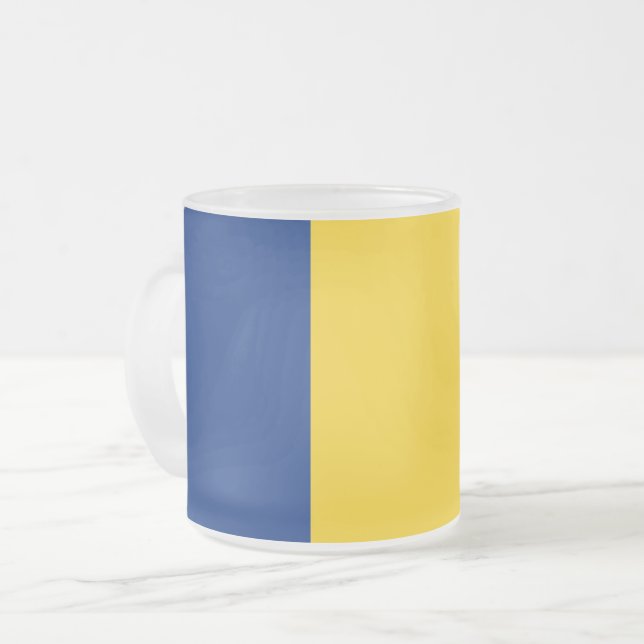 Mugg av skum av litet glas med flagga av Rumänien (Framsida vänster)
