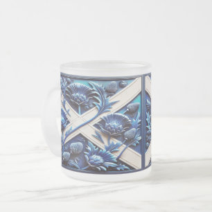 Mugg av skum av litet glas med skotsk histel