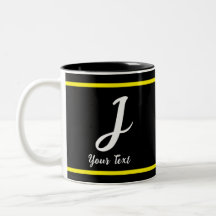 Mugg Black med brev J