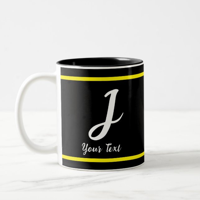 Mugg Black med brev J (Vänster)