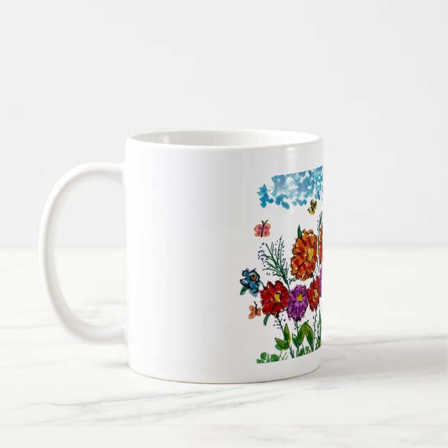 Mugg Blommig illustration Sommar Design (Vänster)