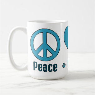 Mugg, Blue Design Peace Kärlek BBG-BG Kaffemugg