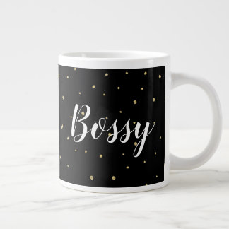 Mugg - Bossy Guld-punkter Konfetti svart Jumbo Mugg