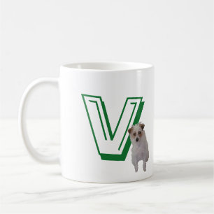 Mugg - Brev V med Hund och Namn