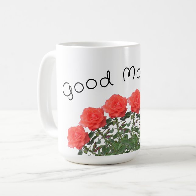 Mugg - Bukett av rosa rosor (Framsida vänster)