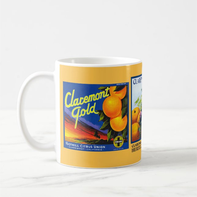 Mugg - Claremont CA - Fruit Låda-etiketter (Vänster)