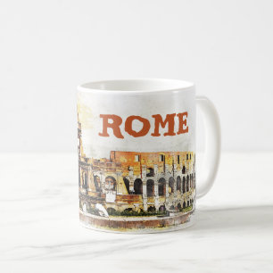 Mugg Colosseum Rome som bygger attraktion för