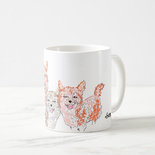 Mugg: Corgi Trio Kaffemugg (Framsida höger)