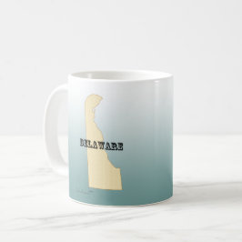 Mugg - Delaware State Karta med City